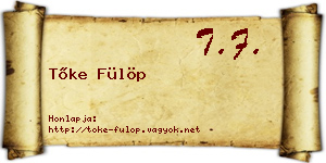 Tőke Fülöp névjegykártya